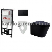 Сет инсталляция Alсa AM101/1120-4:1 RU M678-0001 + унитаз Teramo AZ-0053 чёрный матовый 