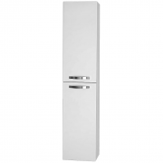 Пенал ALMI, 35 см, подвесной/напольный, универсальный, 2 дверцы, 4 стеклянные полки, белый глянец